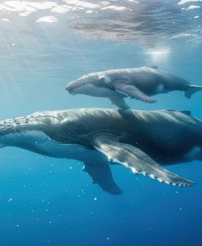 Baleines à bosse et tortues marines